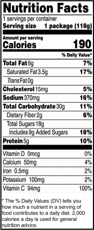 SnackPak nutrition
